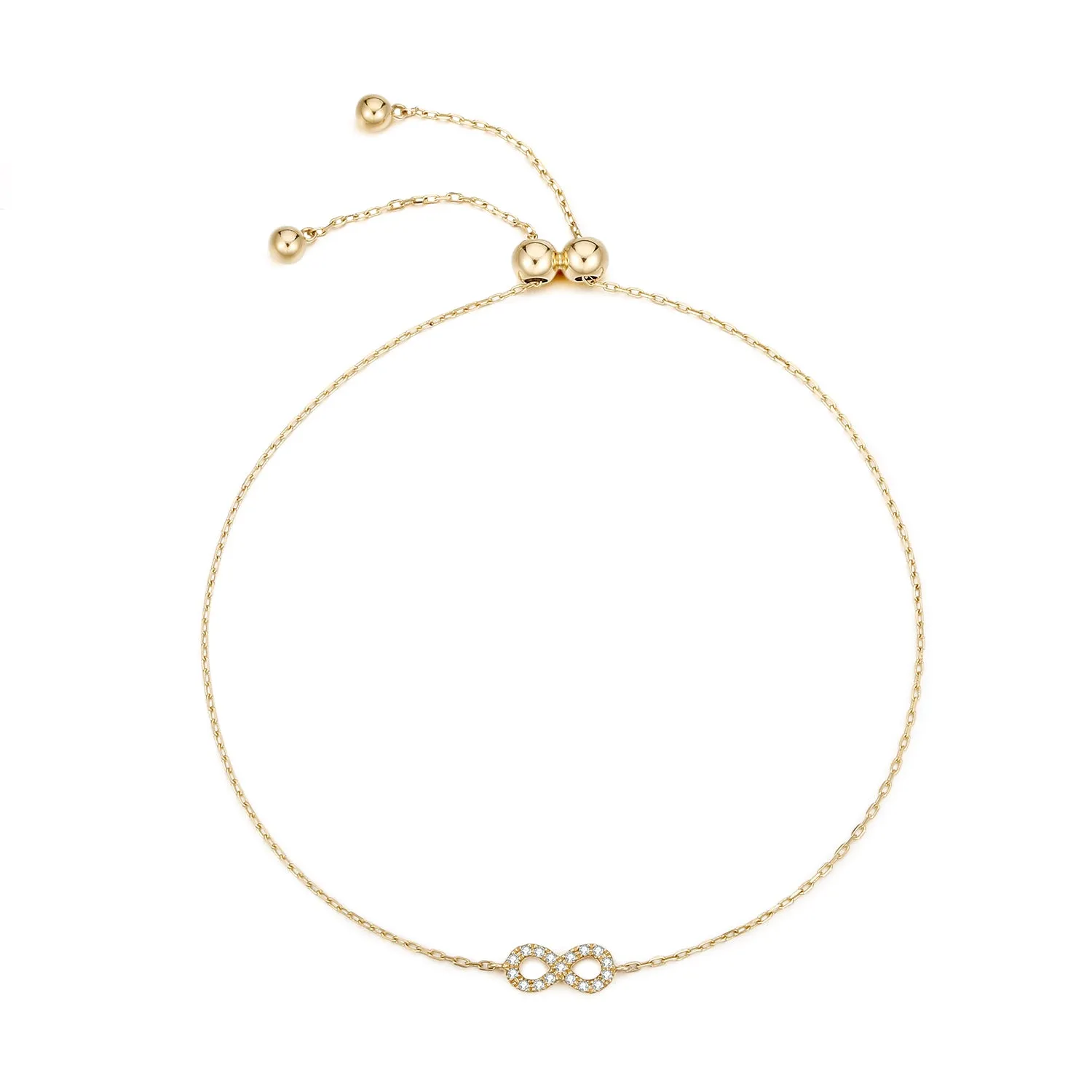 14K Solid Gold Bracelet Exclusively Handcrafted 0.056 Carat Natural Diamond (H-F Color, VS1-VS2 Clarity)