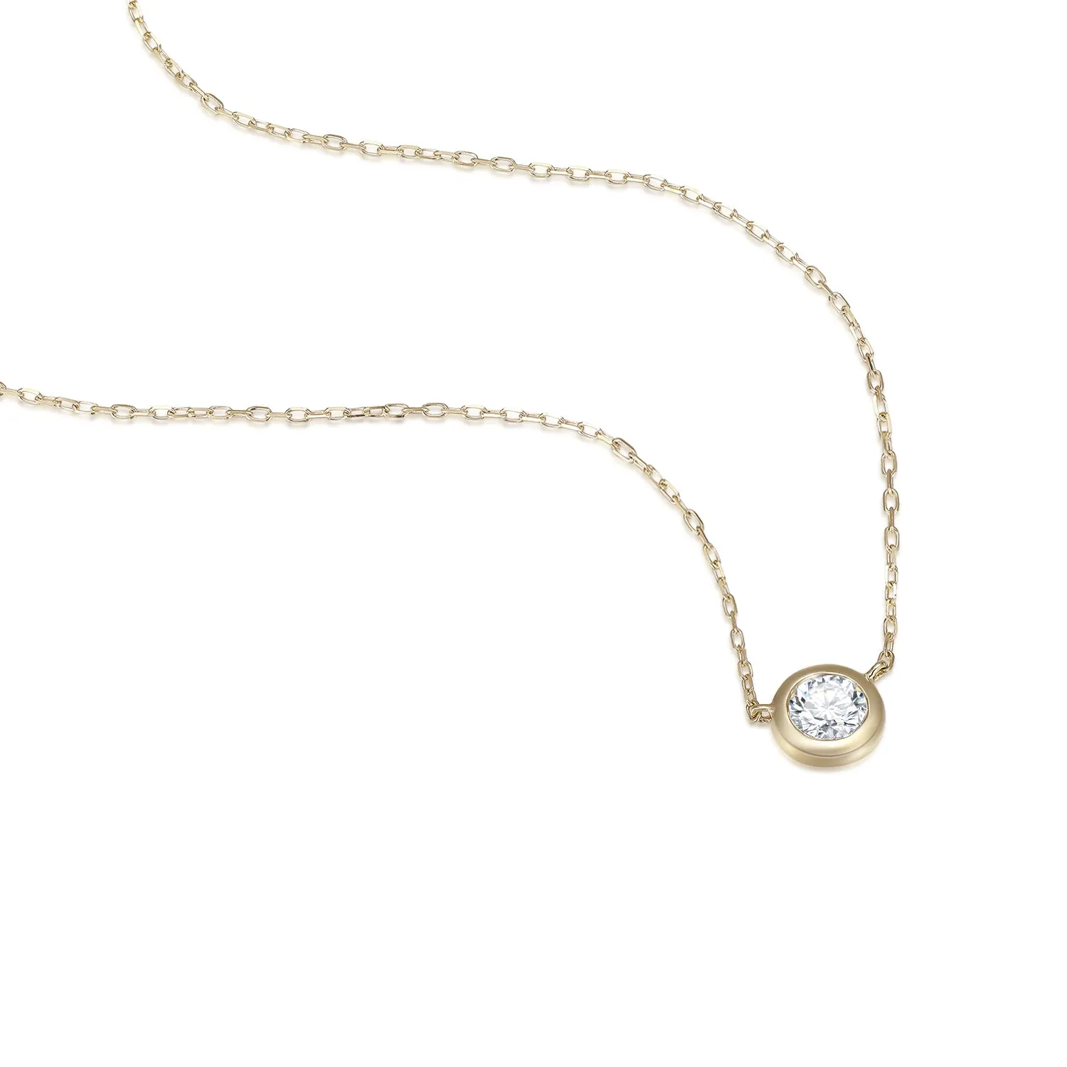 14K Solid Gold  Necklace Exclusively Handcrafted 0.139 Carat Natural Diamond (H-F Color, VS1-VS2 Clarity)
