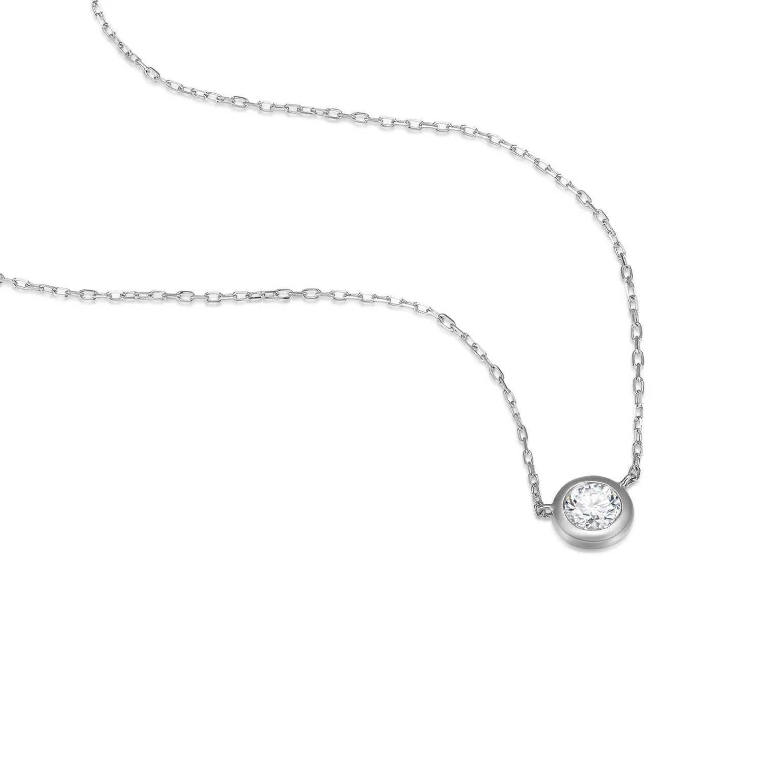 14K Solid Gold  Necklace Exclusively Handcrafted 0.139 Carat Natural Diamond (H-F Color, VS1-VS2 Clarity)