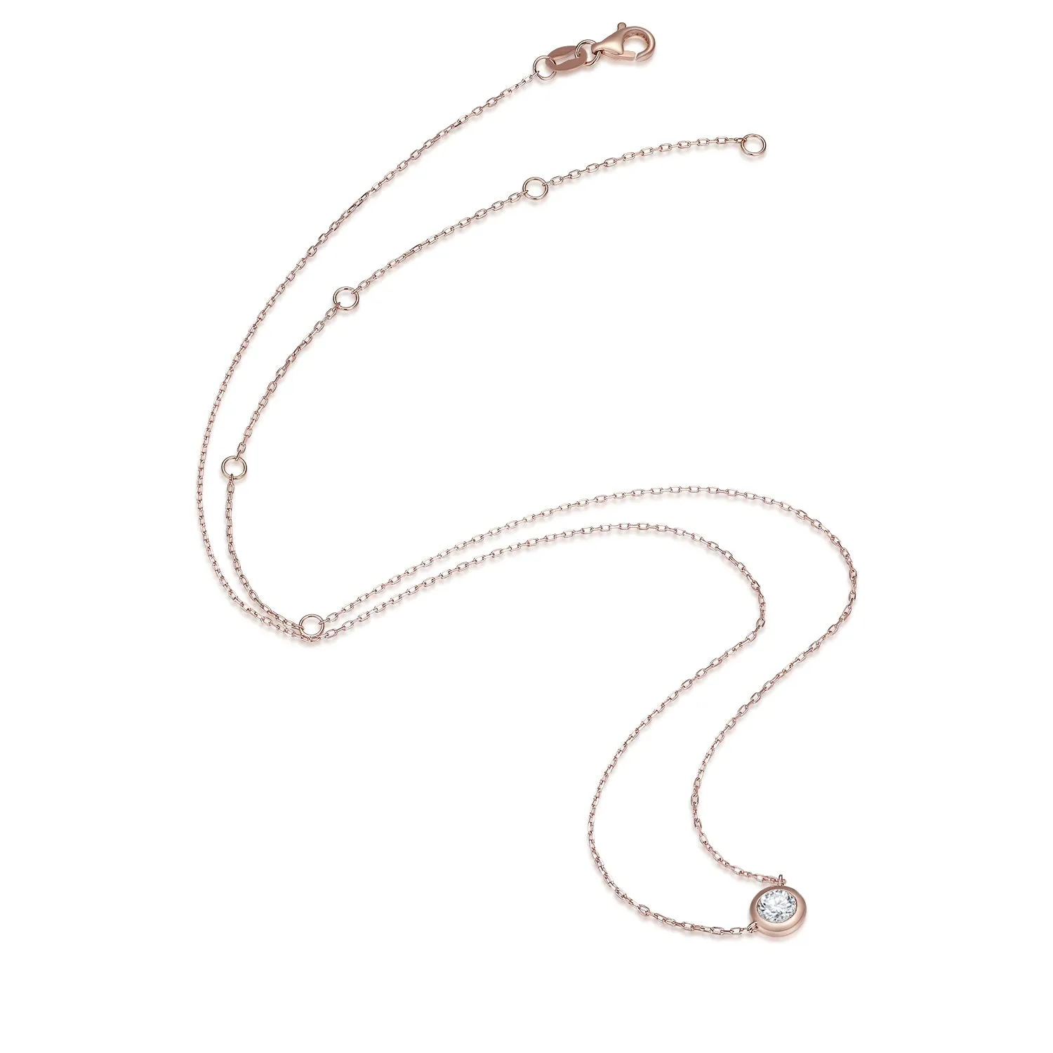 14K Solid Gold  Necklace Exclusively Handcrafted 0.139 Carat Natural Diamond (H-F Color, VS1-VS2 Clarity)