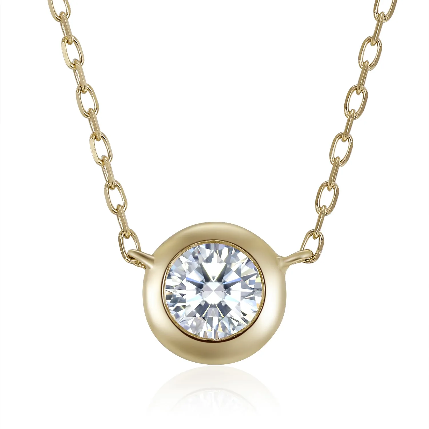 14K Solid Gold  Necklace Exclusively Handcrafted 0.139 Carat Natural Diamond (H-F Color, VS1-VS2 Clarity)