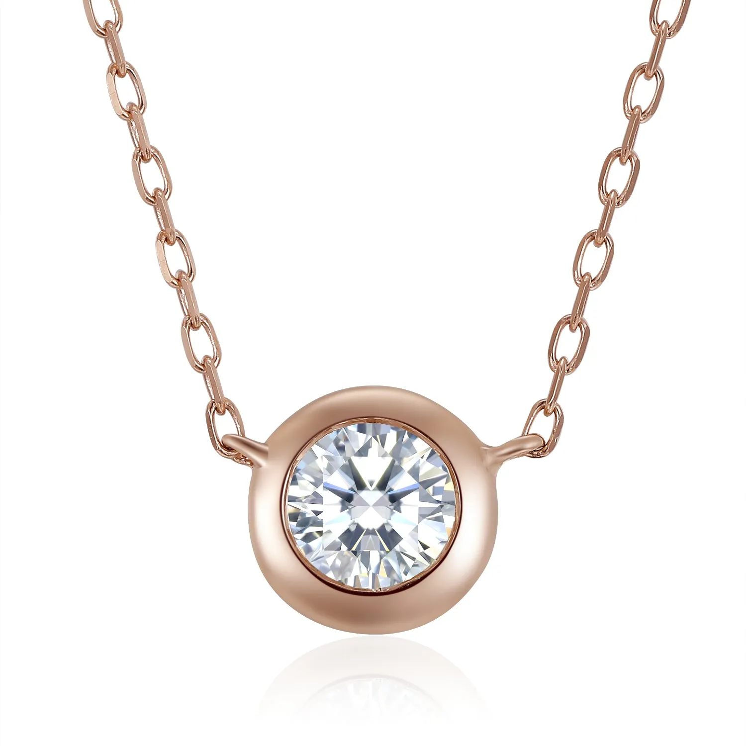 14K Solid Gold  Necklace Exclusively Handcrafted 0.139 Carat Natural Diamond (H-F Color, VS1-VS2 Clarity)