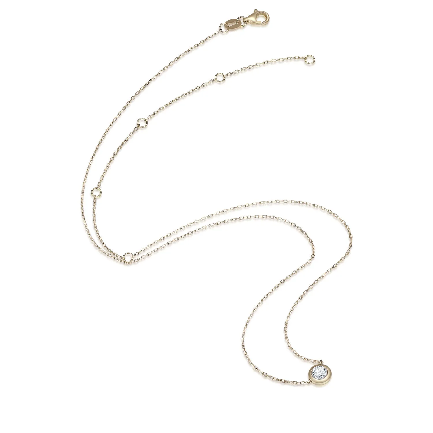 14K Solid Gold Necklace Exclusively Handcrafted 0.246 Carat Natural Diamond (H-F Color, VS1-VS2 Clarity)