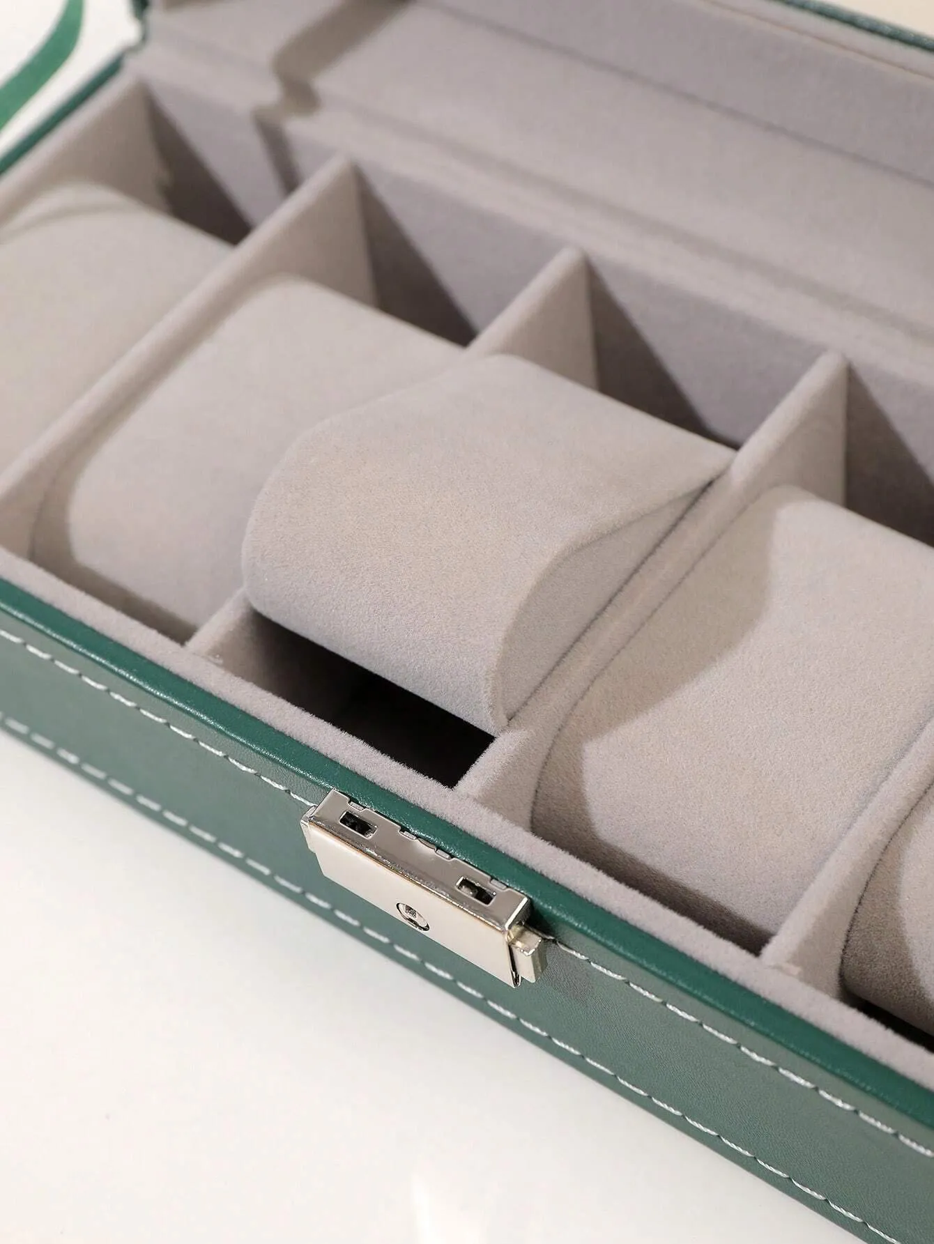 1pc 6-Slots Leather Watch Storage Box