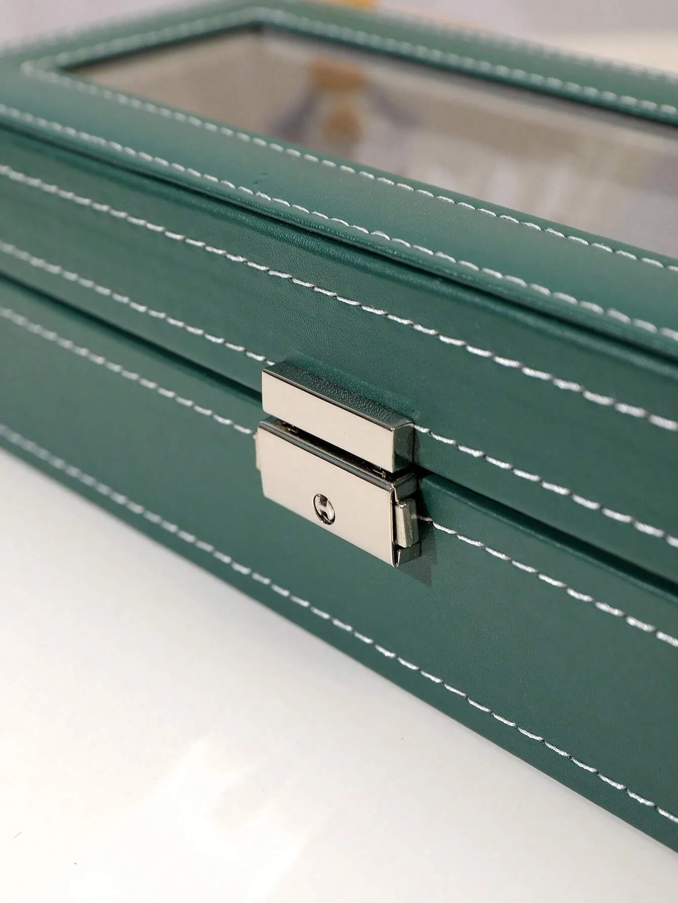 1pc 6-Slots Leather Watch Storage Box