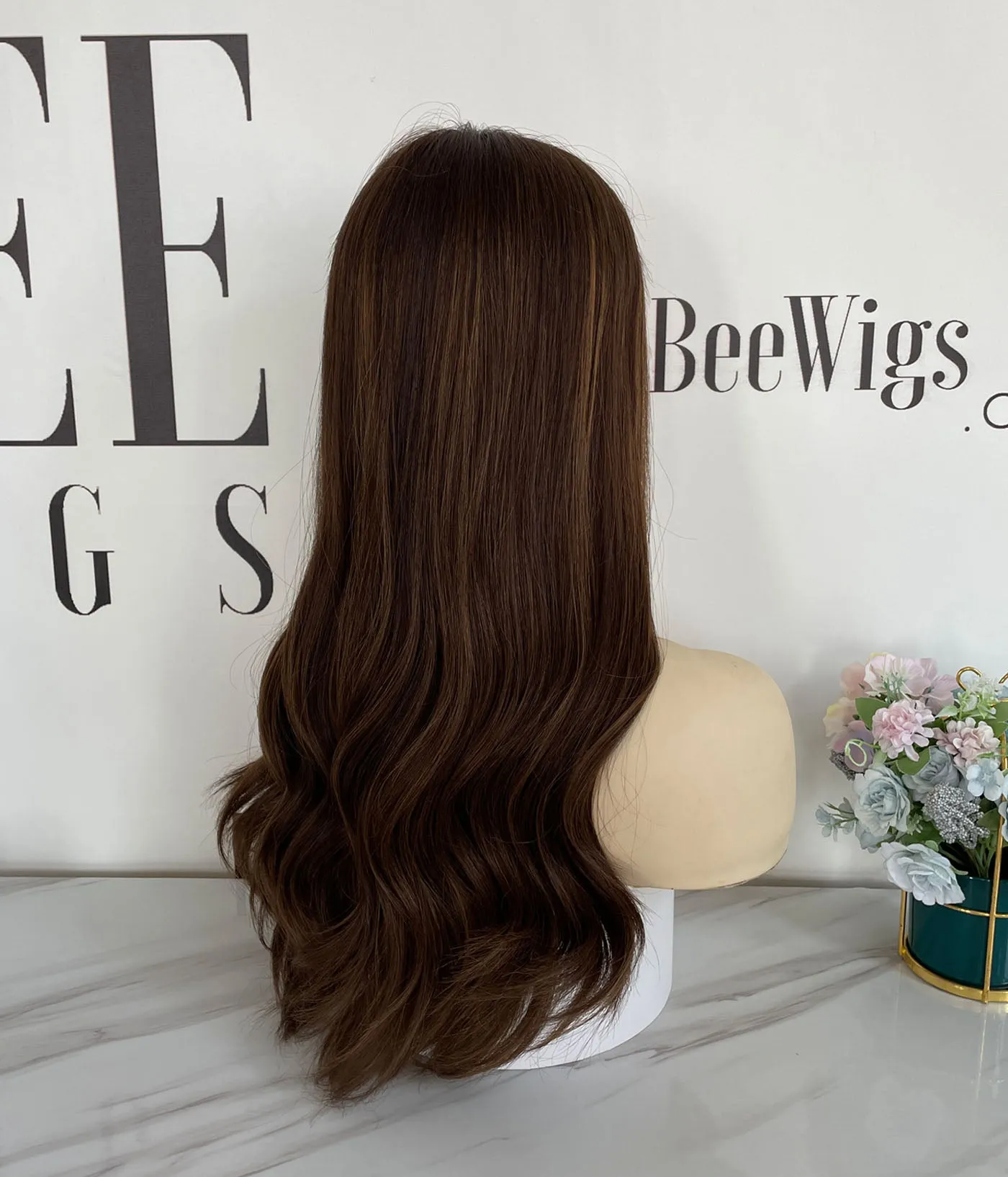 #2/4 with Highlights Classic Color Lace Top Wig