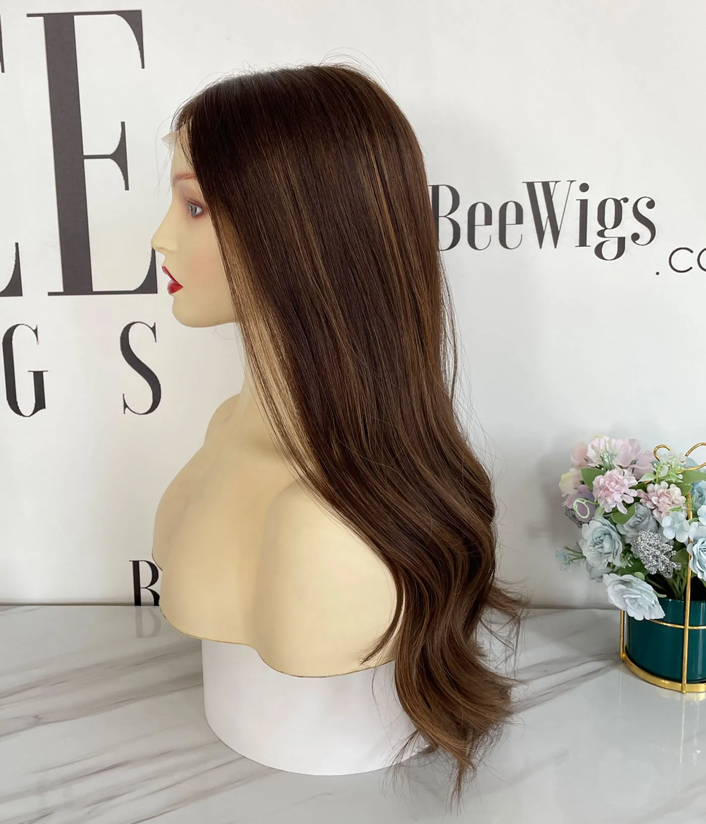 #2/4 with Highlights Classic Color Lace Top Wig