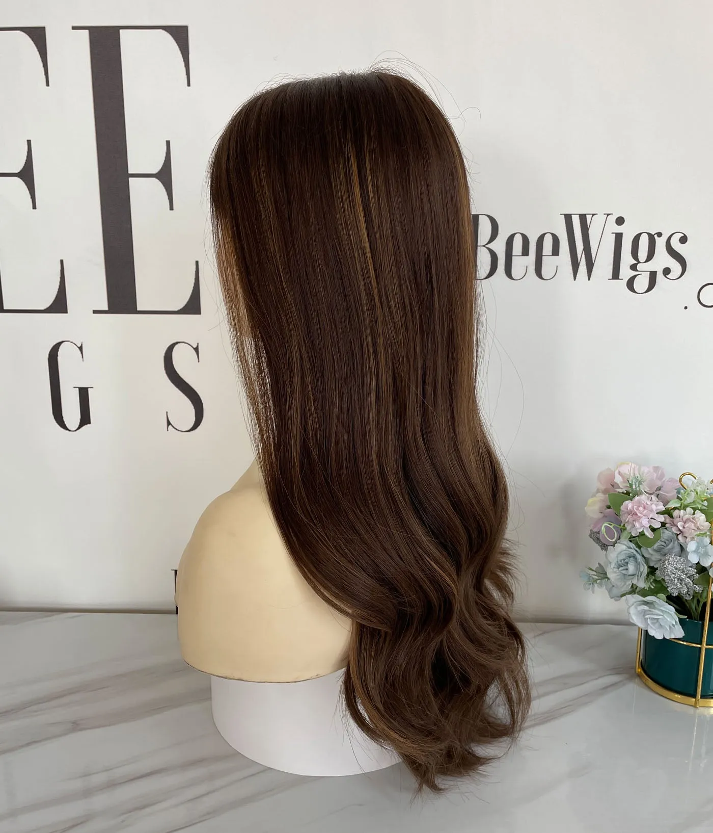 #2/4 with Highlights Classic Color Lace Top Wig
