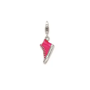 3-D Enameled High Top Shoe Charm (Silver)