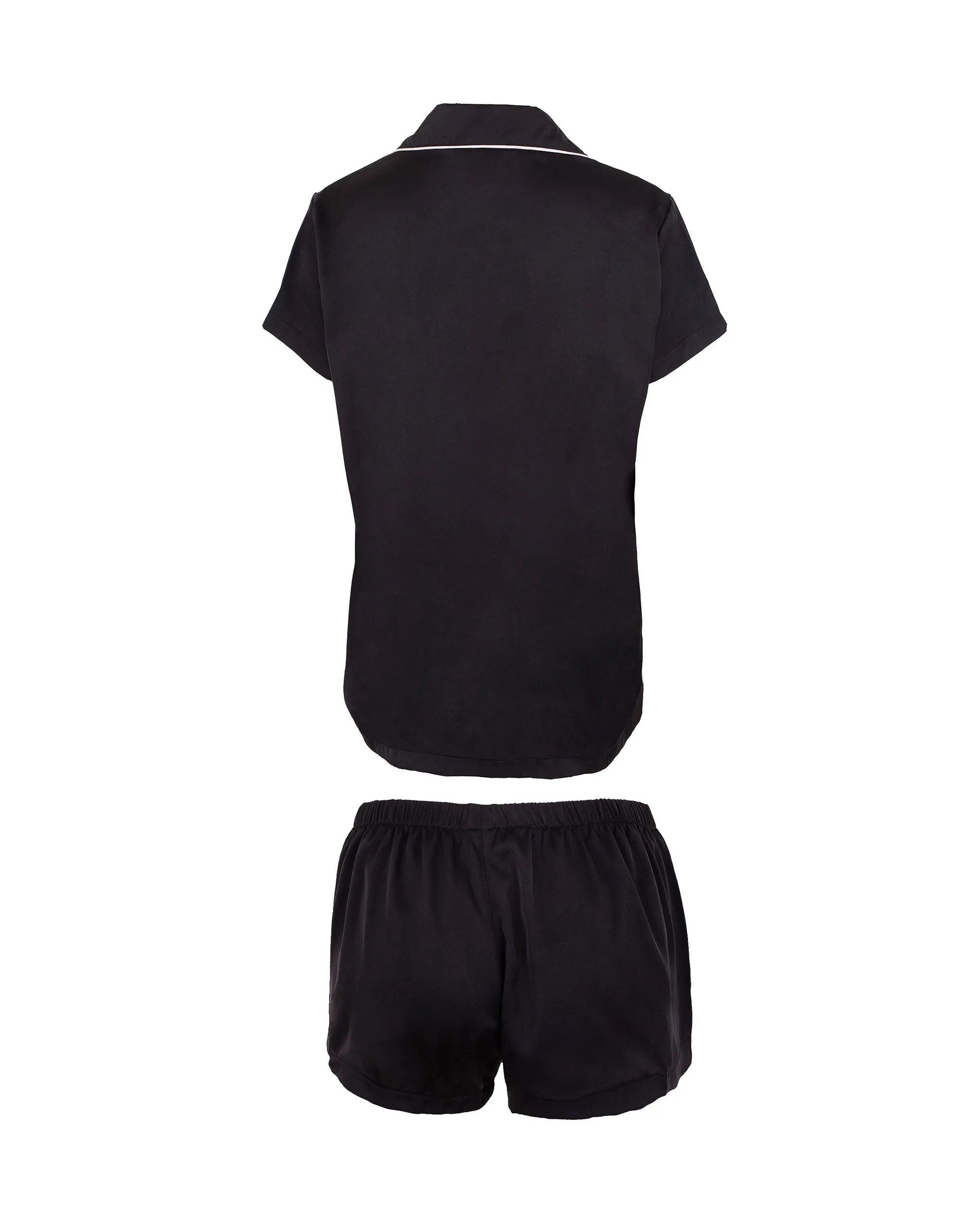 Abigail Shirt and Short Set Black/Pale pink