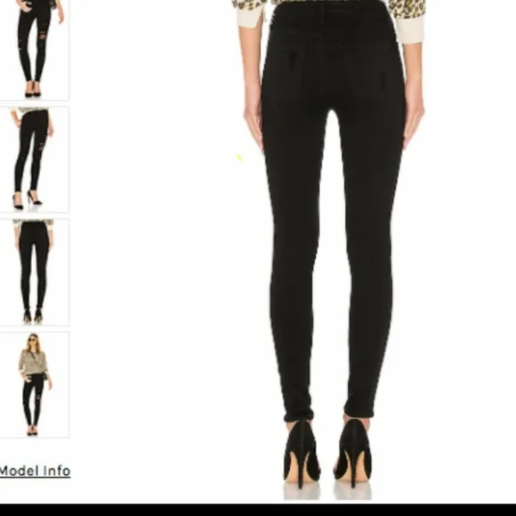 Agolde Sophie High Rise Black Distressed Jeans 27