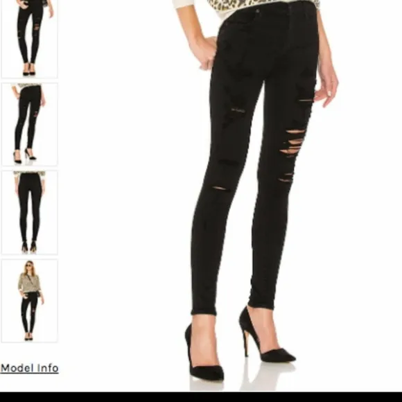 Agolde Sophie High Rise Black Distressed Jeans 27