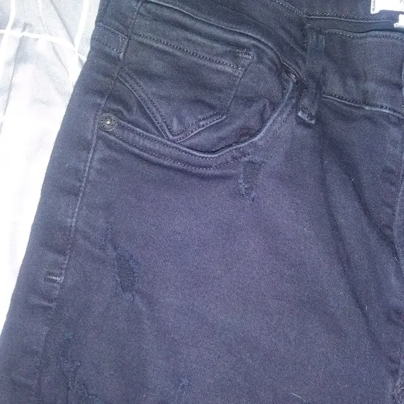 Agolde Sophie High Rise Black Distressed Jeans 27