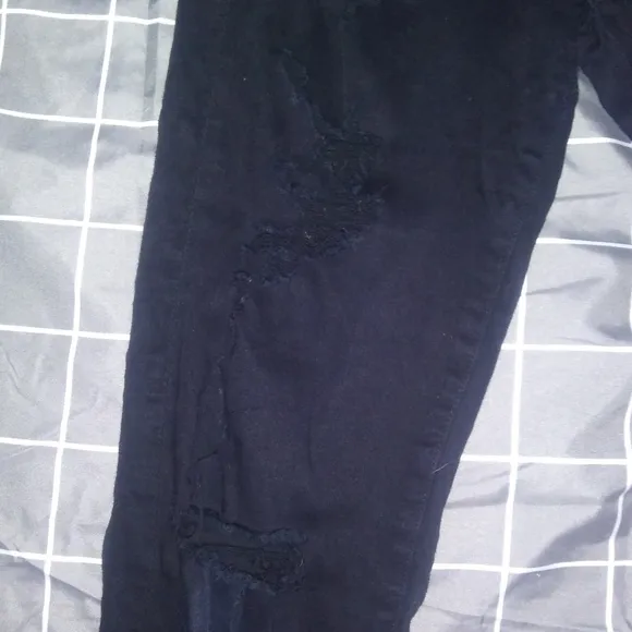 Agolde Sophie High Rise Black Distressed Jeans 27
