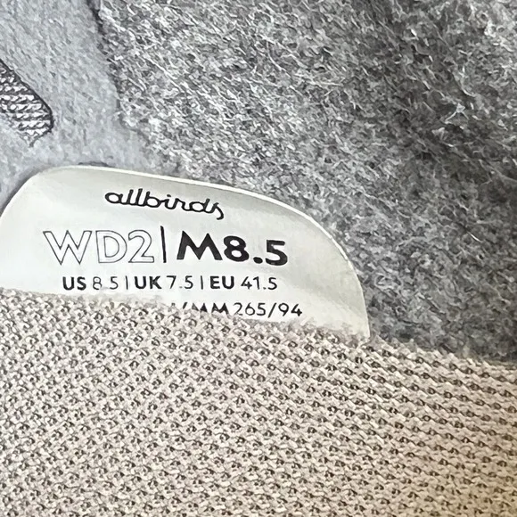 ALLBIRDS Wool Dasher Fluffs Fluffy Sneakers Shoe Men’s 8.5 Athletic Lace Up