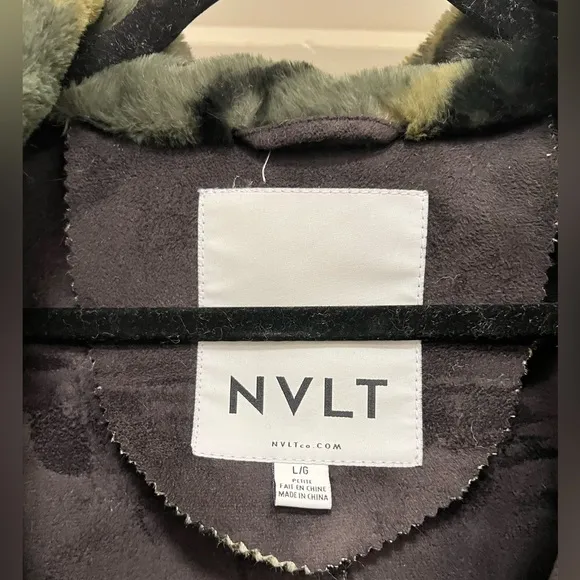 Anthropologie NVLT Vincenza Camo Faux Fur Jacket