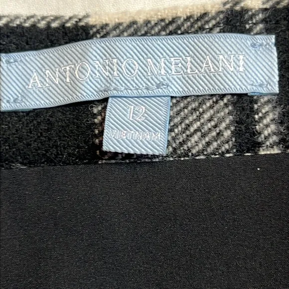 Antonio MelaniGeorgie Woven Brushed Plaid Fringe Wrap Front Mini A-Line Skirt