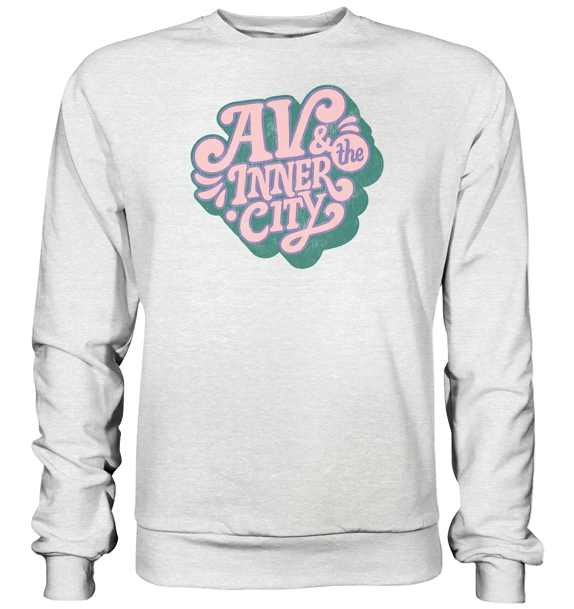 AV & the Inner City / Premium Sweatshirt with Green and Pink Logo