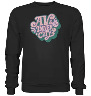 AV & the Inner City / Premium Sweatshirt with Green and Pink Logo