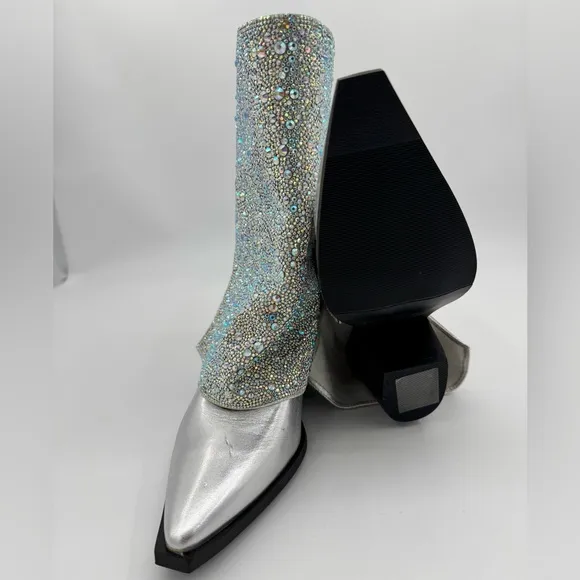 Azalea Wang Annabelle Silver Western Boots