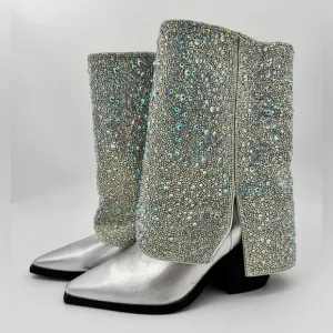 Azalea Wang Annabelle Silver Western Boots