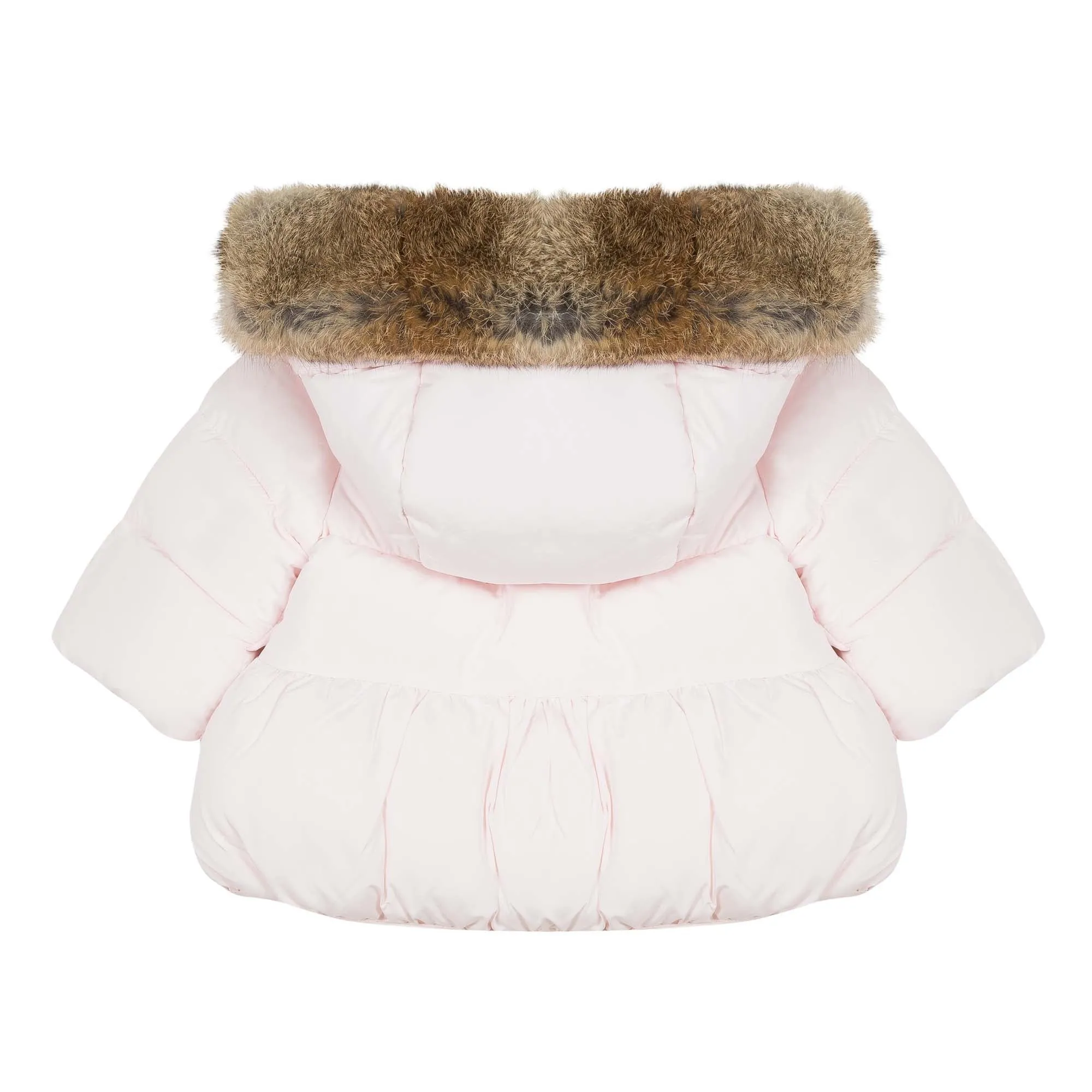 Baby Girls Pale Pink Down Jacket with Bows