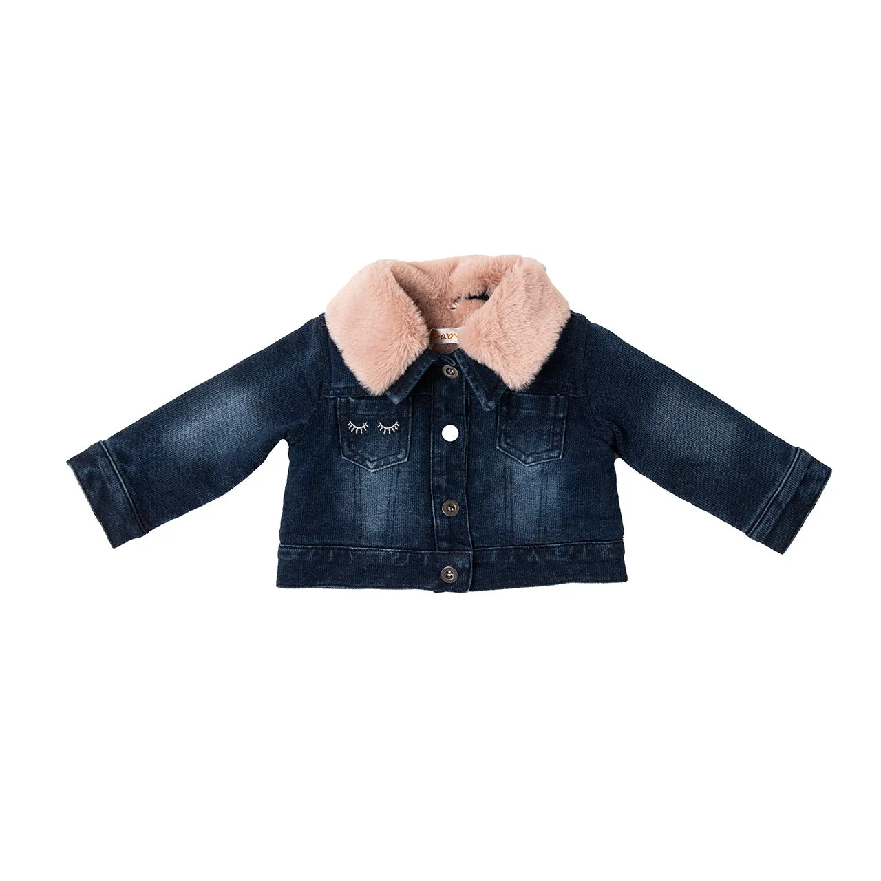 BABYBOL Baby Girls Denim & Faux Fur Jacket  - CLEARANCE SALE
