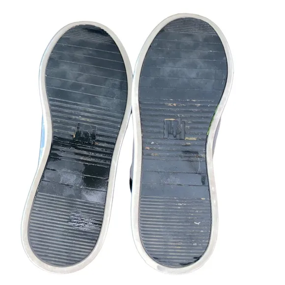 Badgley Mischka Gray Black Leather Suede Sneakers sz 8