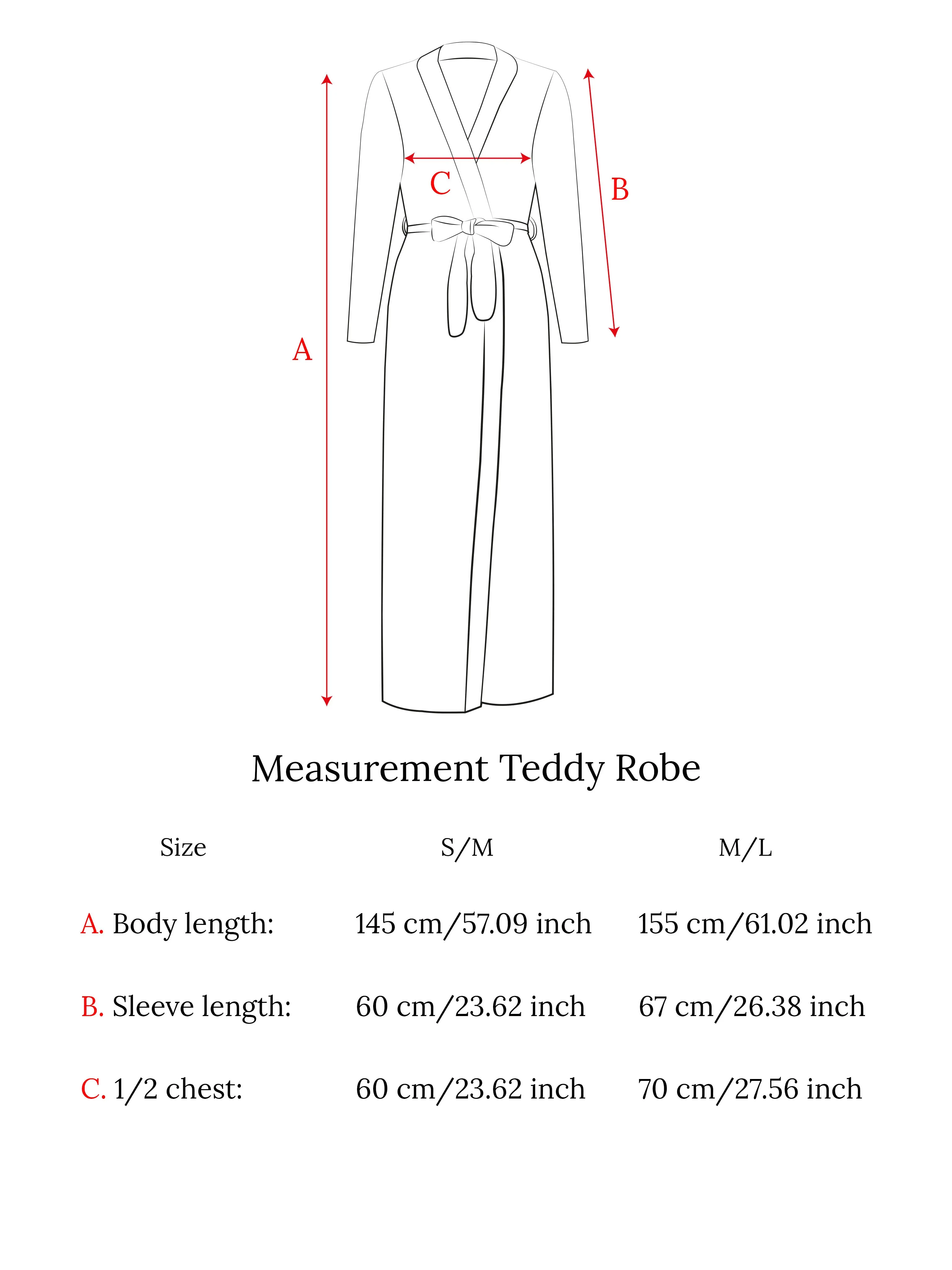 Bathrobe Teddy Beige Long