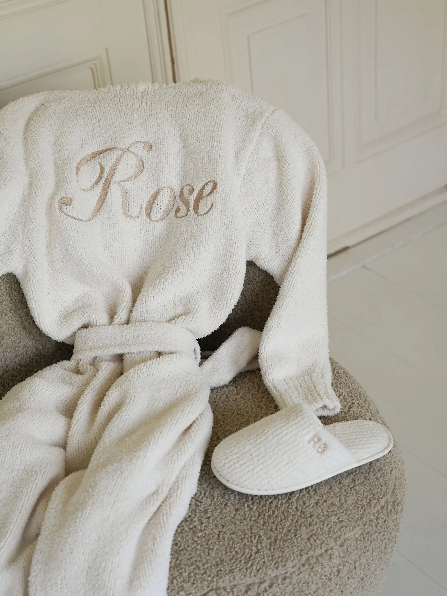 Bathrobe Teddy Off-white Long
