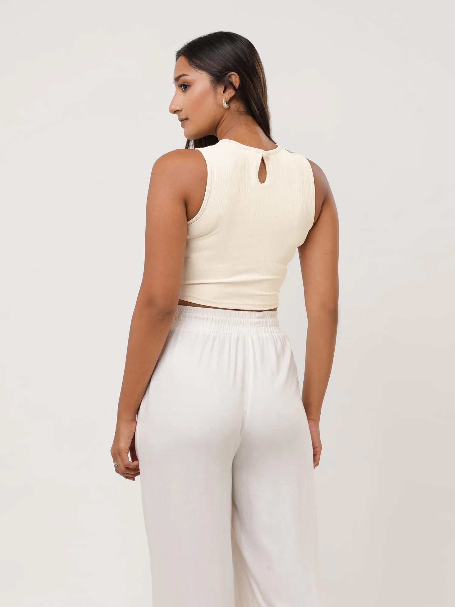 Beck High Neck Sleeveless Crop Top