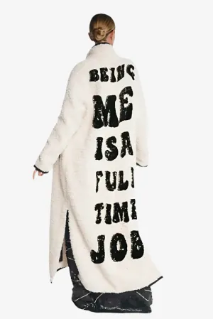Being Me Is A Full Time Job Eco Lamb Fur Long Coat