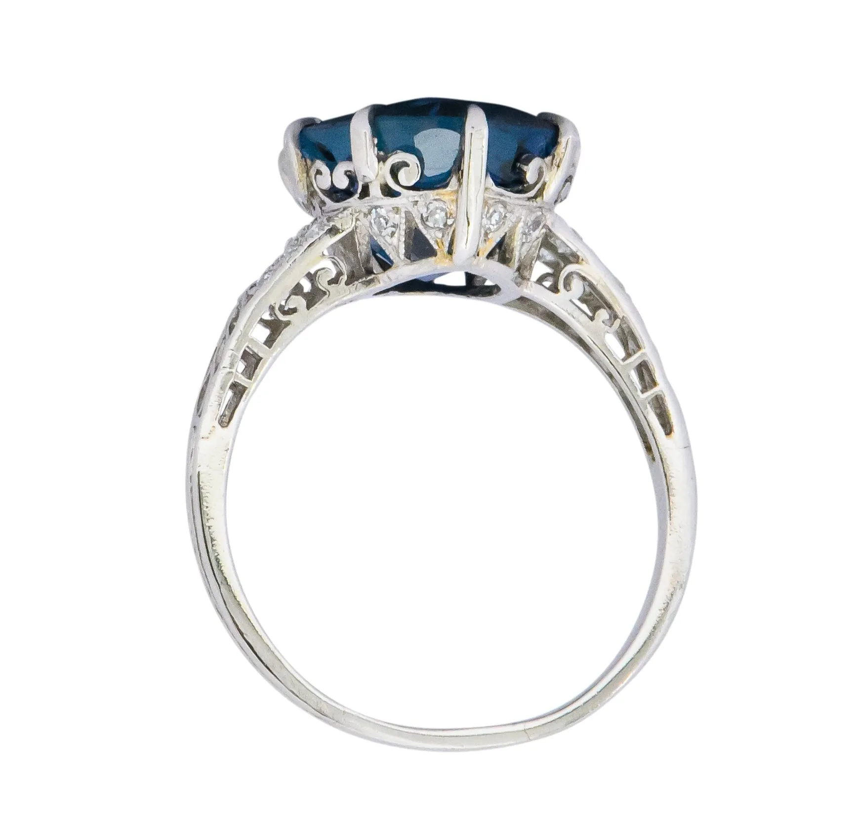 Belle Époque 6.78 CTW Sapphire Diamond Platinum Ring AGL