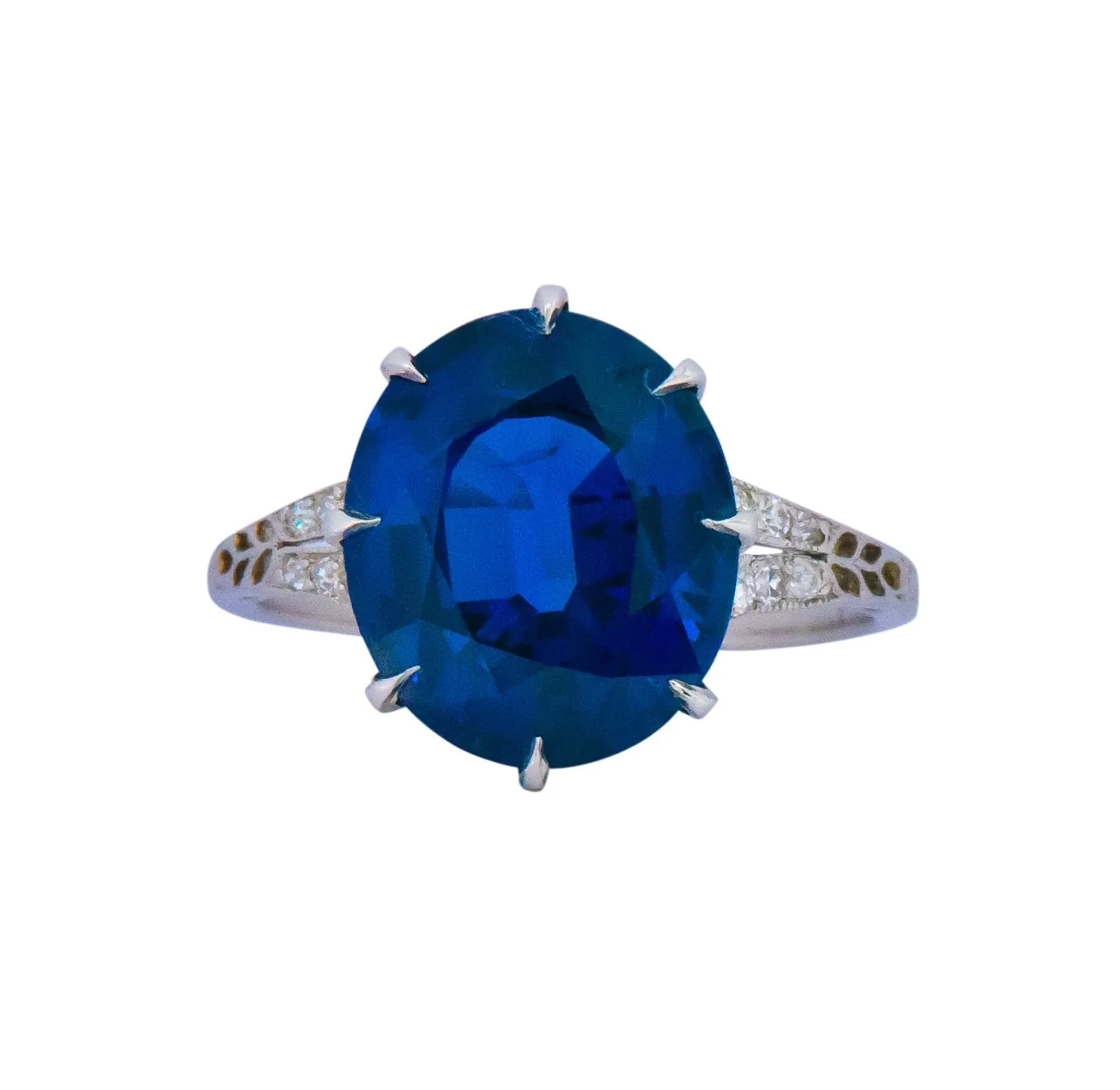 Belle Époque 6.78 CTW Sapphire Diamond Platinum Ring AGL