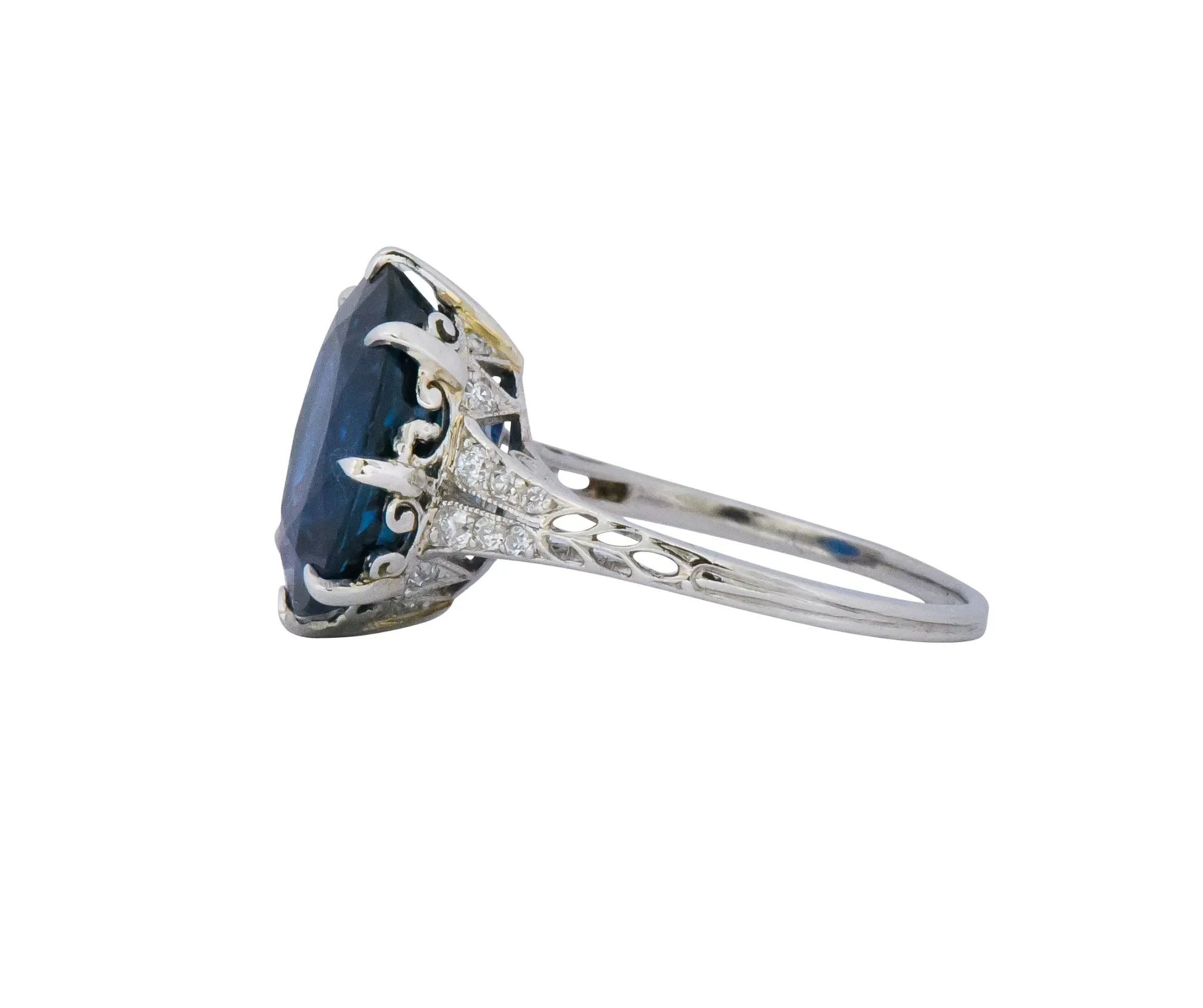 Belle Époque 6.78 CTW Sapphire Diamond Platinum Ring AGL
