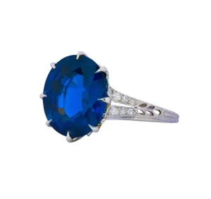 Belle Époque 6.78 CTW Sapphire Diamond Platinum Ring AGL