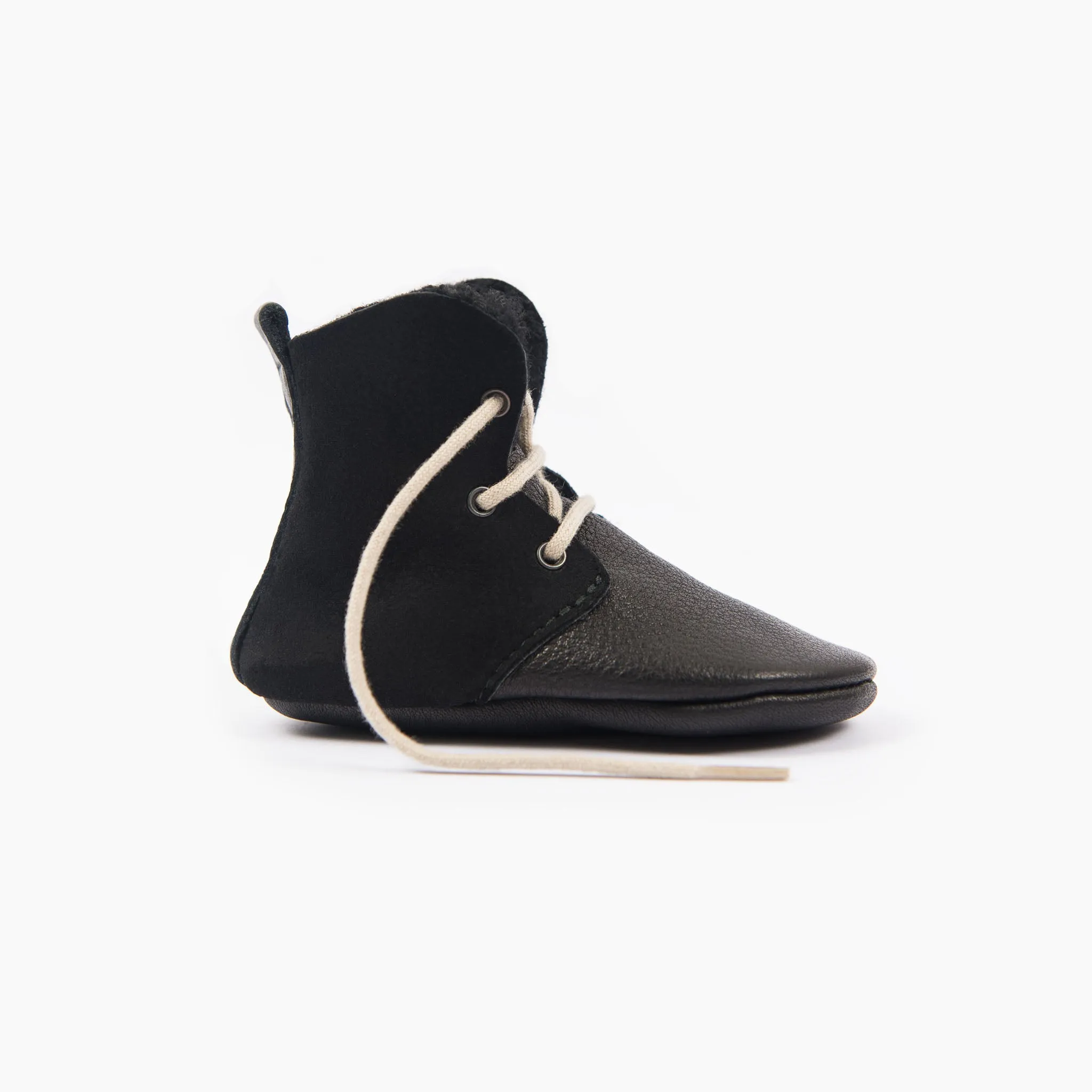 BLACK SHEEPSKIN HIGH TOPS