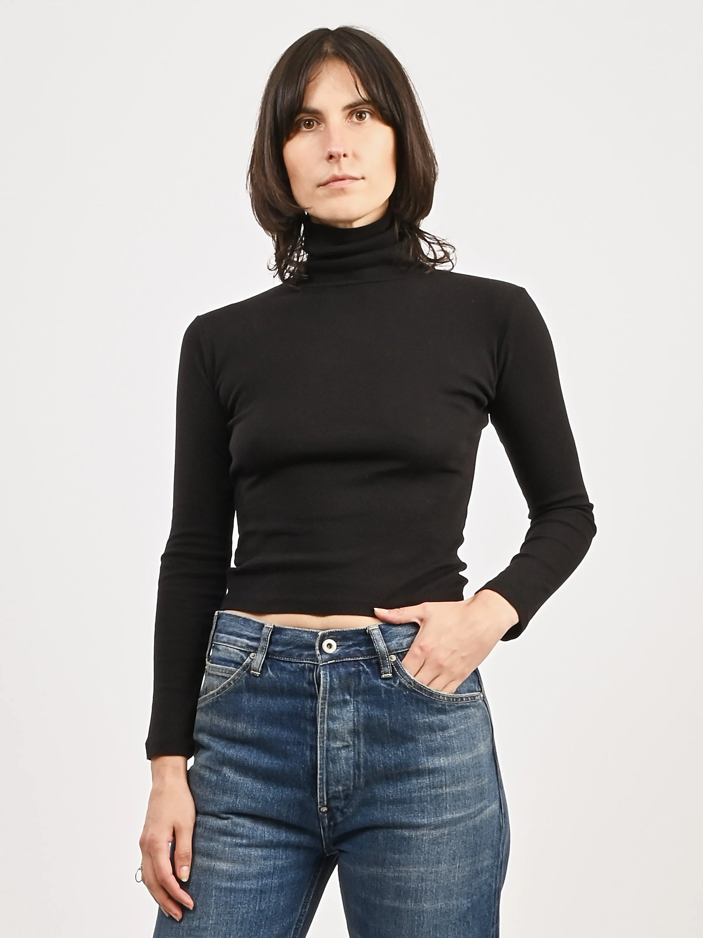 Black Turtleneck Bellevue Tee