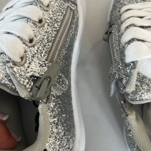 brand new HOO silver sparkly sneakers with gold sparkly star size 10-runs small