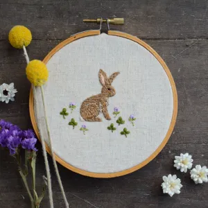 Bunny in the Clover Patch Embroidery Pattern