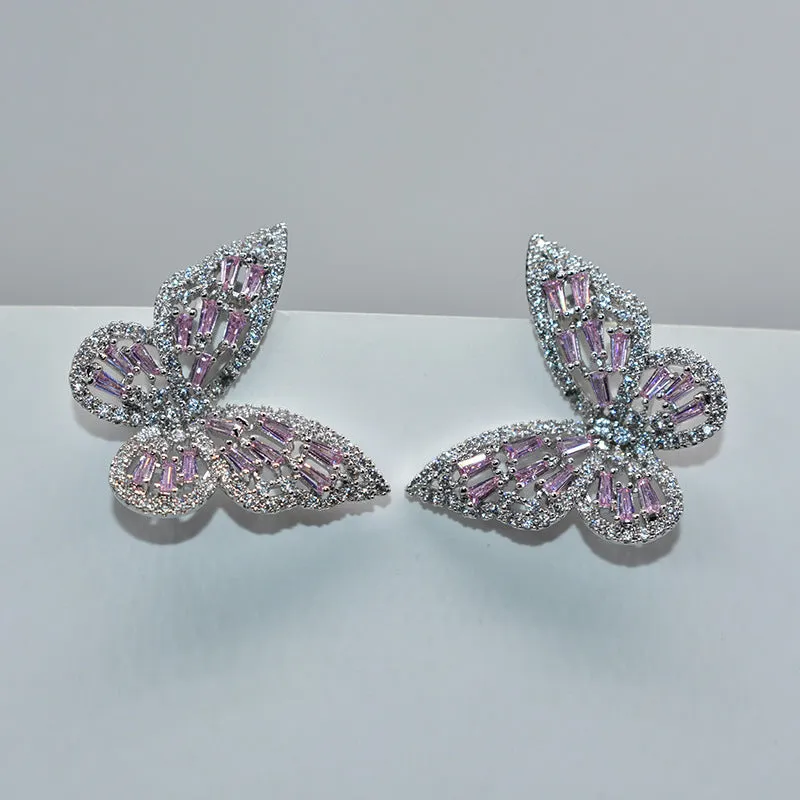 Butterfly Pattern Hollow Out Beaded Earring