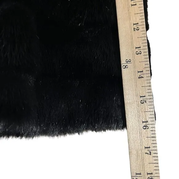 Calvin Klein  Black Faux Fur Cropped Special Occasion Cape Coat NWOT XL
