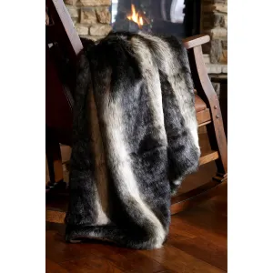 Carstens Black Wolf Fur Throw