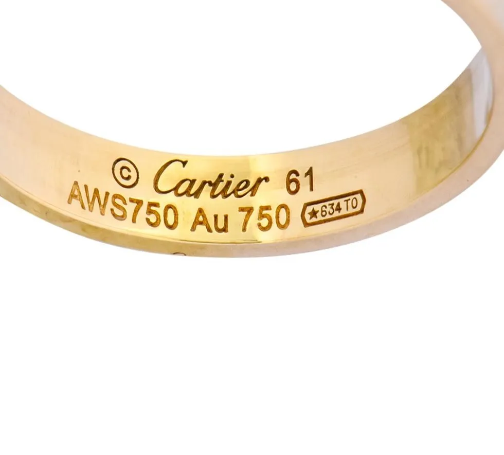 Cartier Love 18 Karat Gold Unisex Band Ring