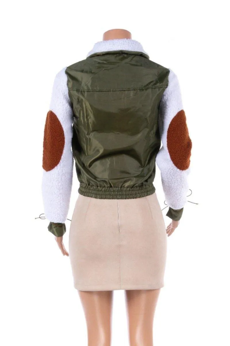 Cashmere Babe Green Bomber Fur Jacket