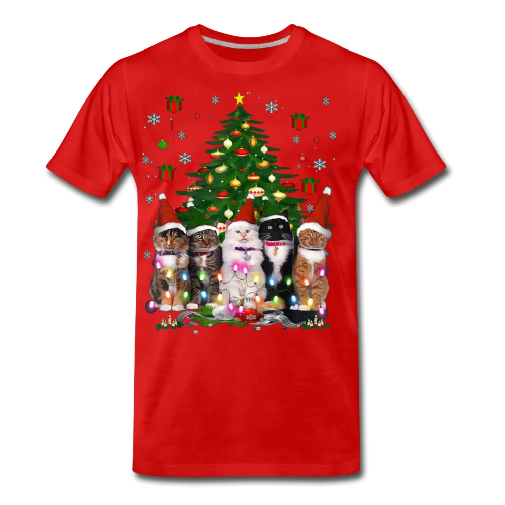 Cat Lovers Christmas Tree Premium Men/Unisex Premium T-shirt