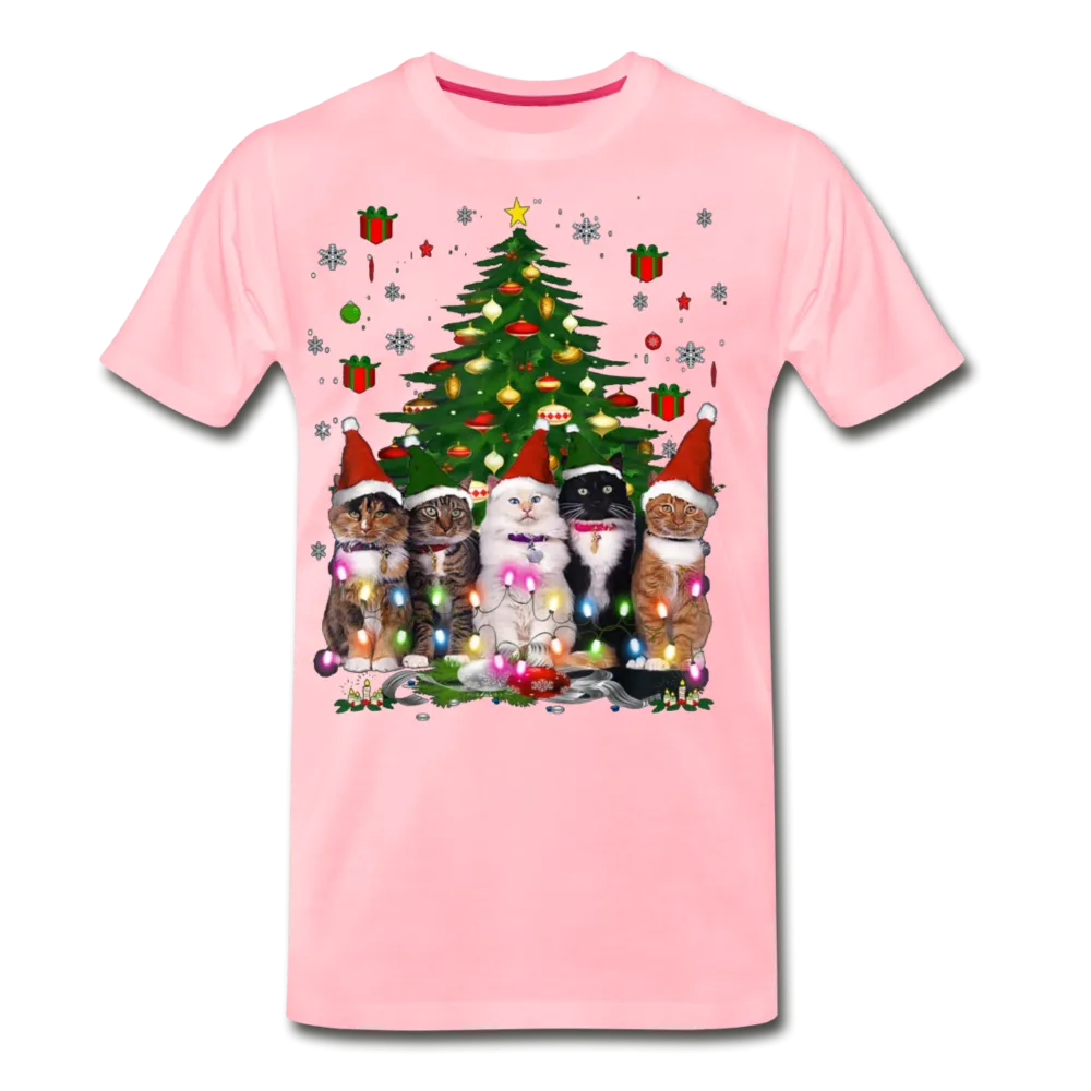 Cat Lovers Christmas Tree Premium Men/Unisex Premium T-shirt