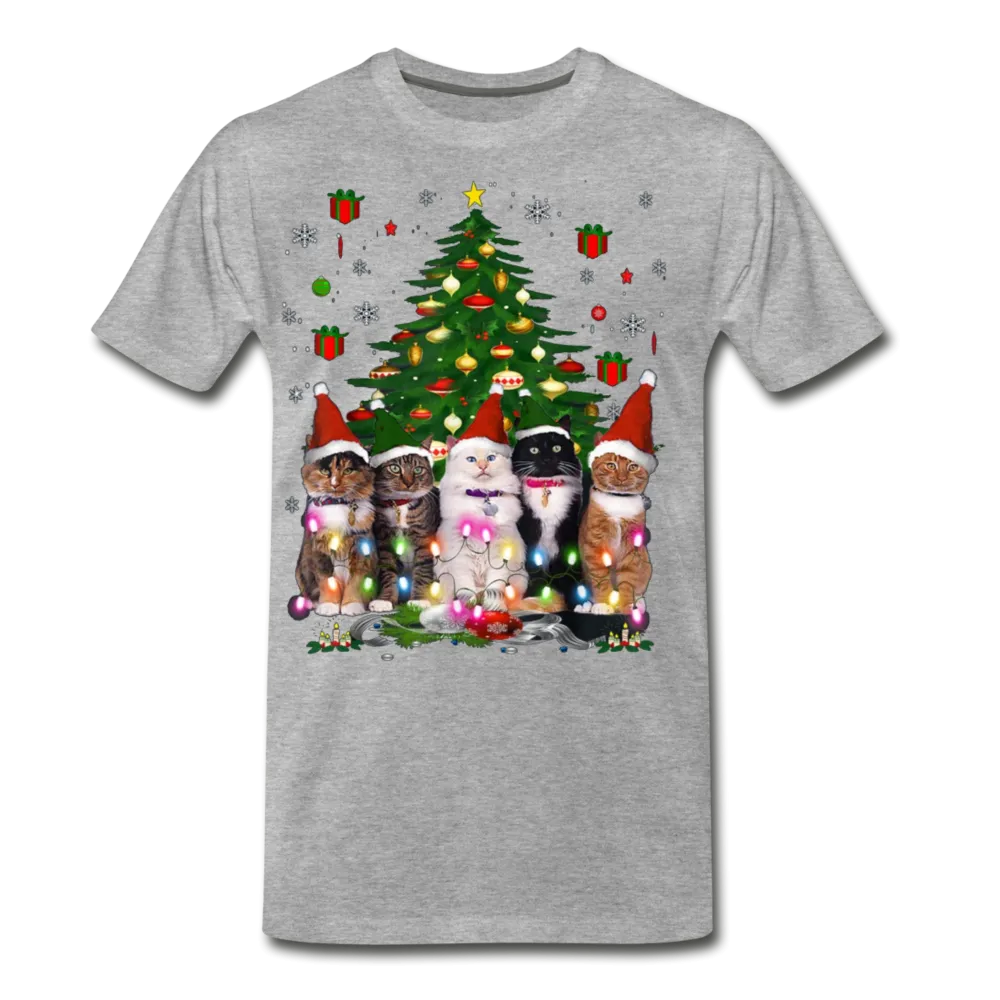 Cat Lovers Christmas Tree Premium Men/Unisex Premium T-shirt