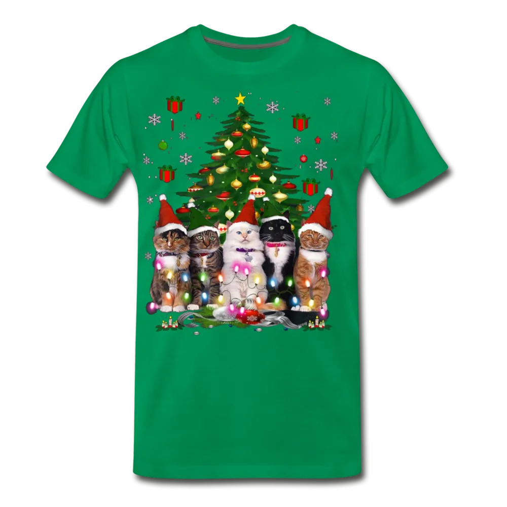 Cat Lovers Christmas Tree Premium Men/Unisex Premium T-shirt