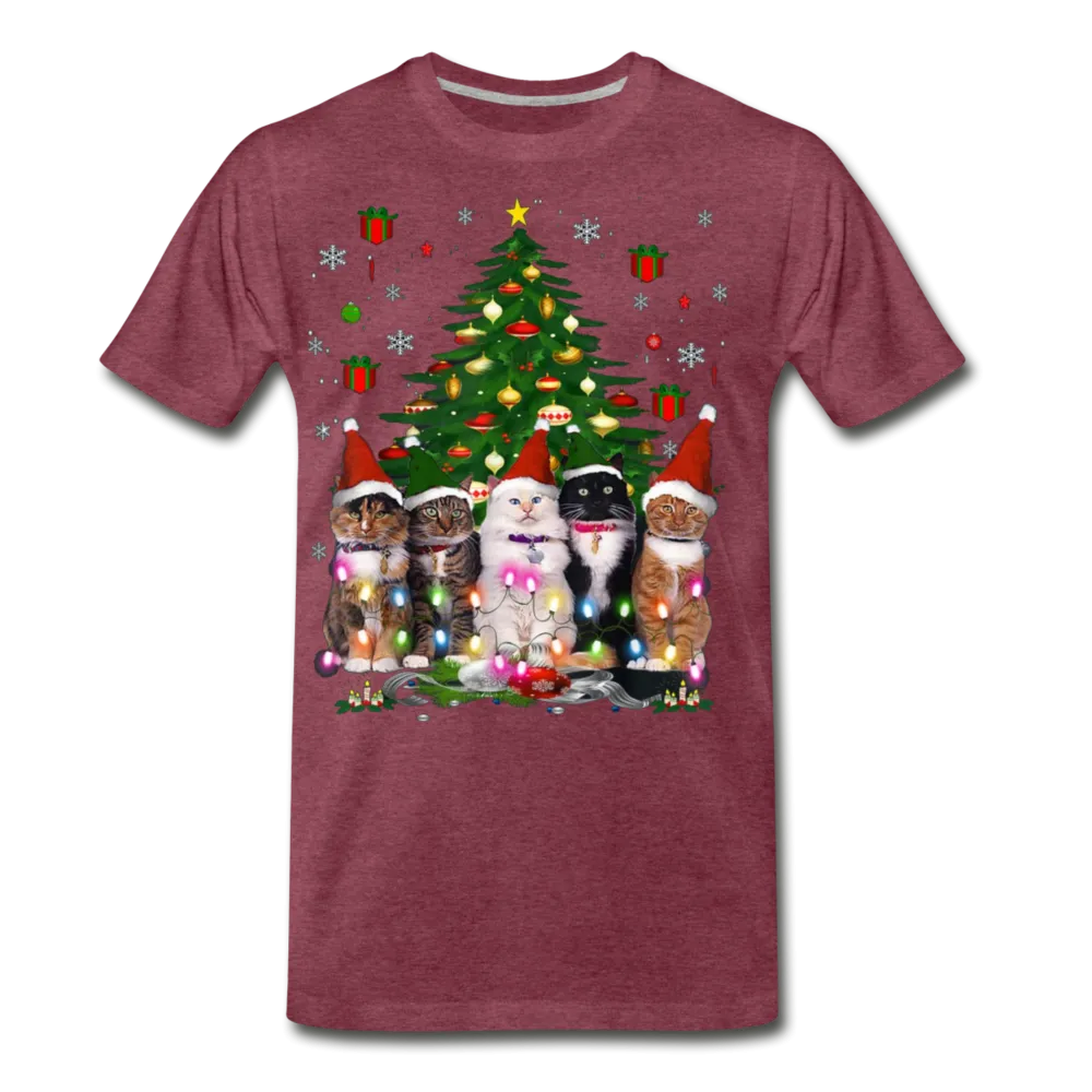 Cat Lovers Christmas Tree Premium Men/Unisex Premium T-shirt